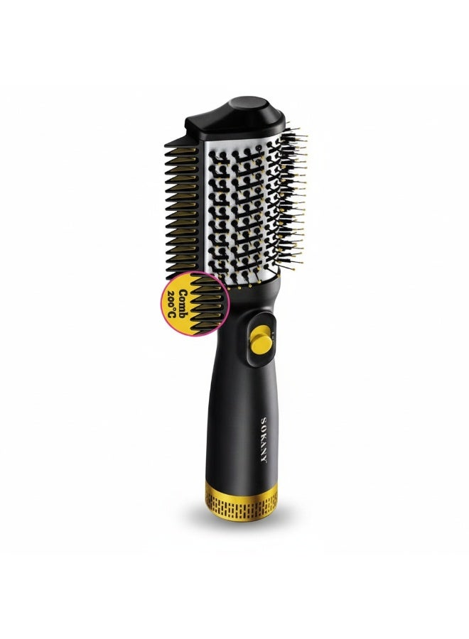 sokany SK-15048 Professional 3 in 1 Hot Air Styling Brush, 1600W High Power for Blow Drying, Straightening & Curling, PTC Fast Heating Technology, 4 Wind Speed Settings, Scald-Proof Safe Design, 1.8m Swivel Cord for Easy Home or Salon Use - Image 1